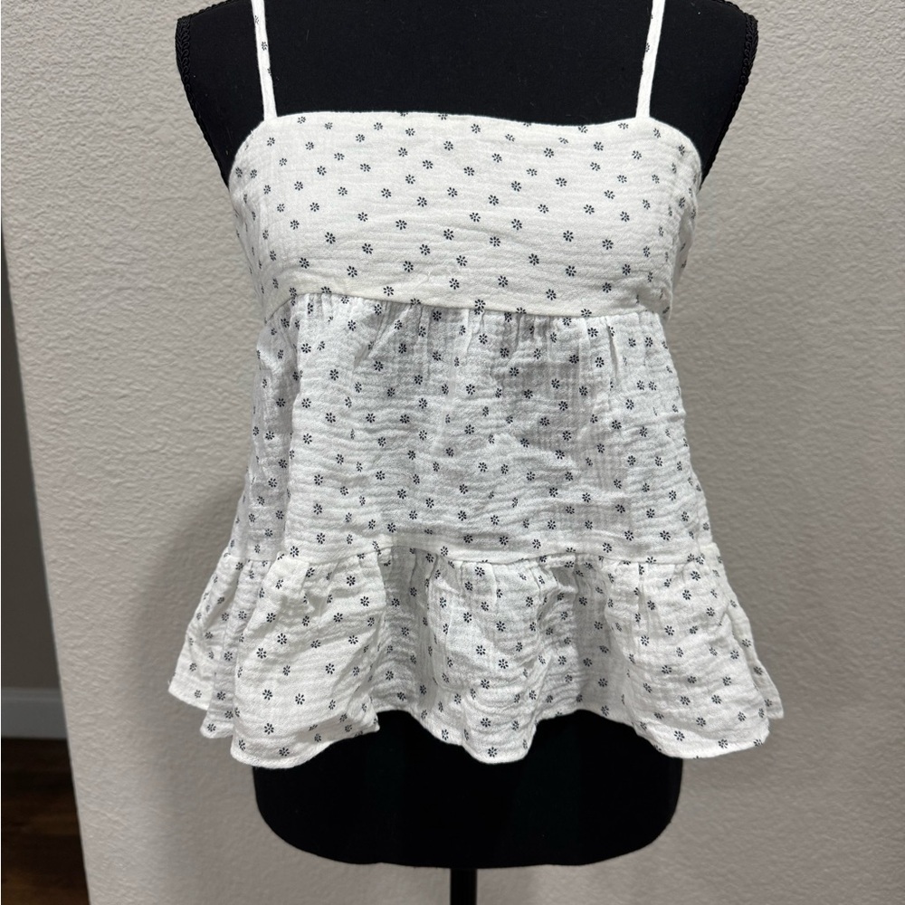 Millibon White Polka Dot Women's Top